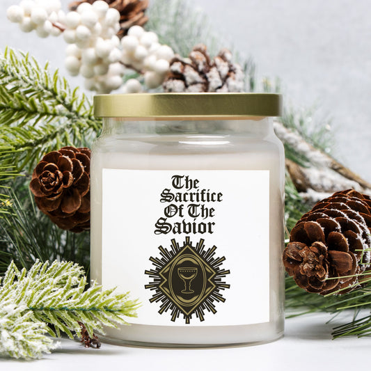 The Sacrifice of the Savior Religious Candle – Spiritual Home Décor, Inspirational Gift, and Faith-Based Tribute Candle Apothecary