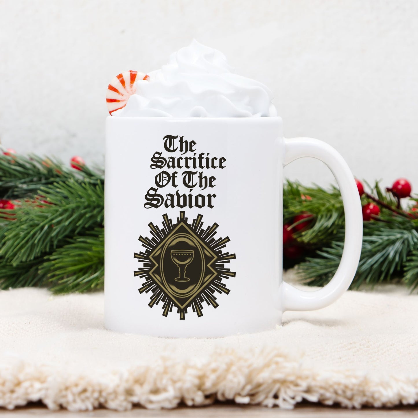 The Sacrifice of the Savior Religious Mug – Inspirational Faith-Based Coffee Cup, Christian Gift for Daily Devotion