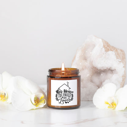 This House Is Filled With Love Decorative Amber Jar Candle – Elegant Home Décor and Heartfelt Gift for Family, Friends, and Housewarming