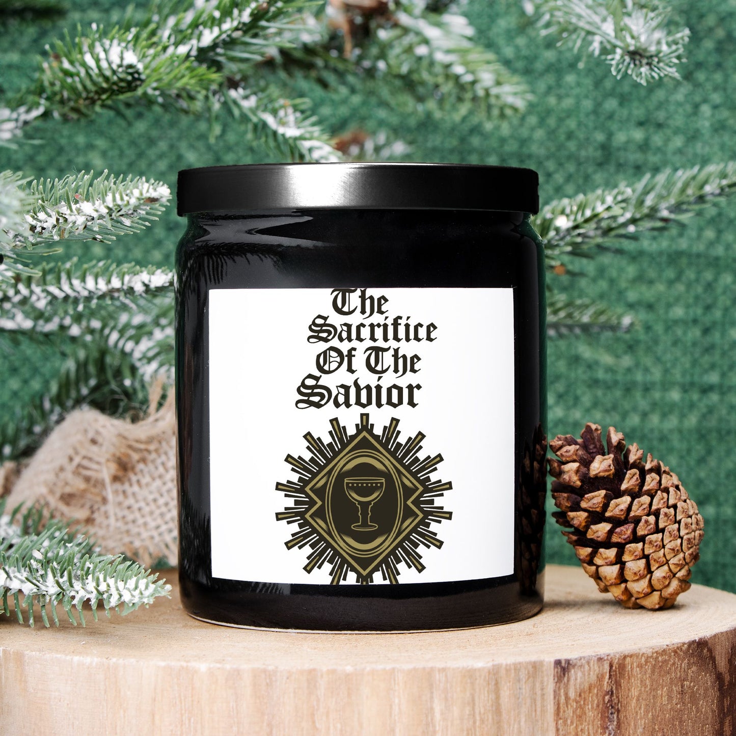 The Sacrifice of the Savior" Religious Candle – Spiritual Home Décor, Inspirational Gift, and Faith-Based Tribute