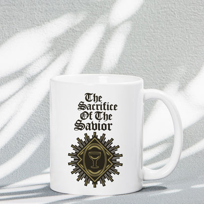 The Sacrifice of the Savior Religious Mug – Inspirational Faith-Based Coffee Cup, Christian Gift for Daily Devotion