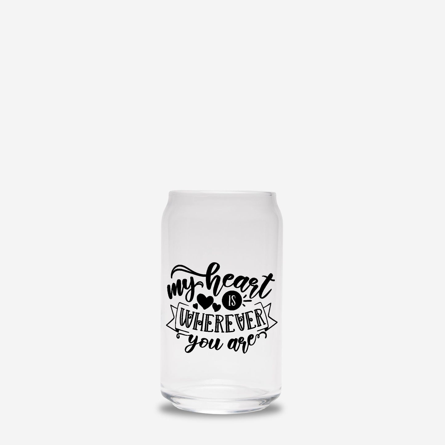 My Heart Is Wherever You Are Romantic Glass Can – Unique Personalized Gift for Couples, Weddings, Anniversaries, and Valentine’s Day