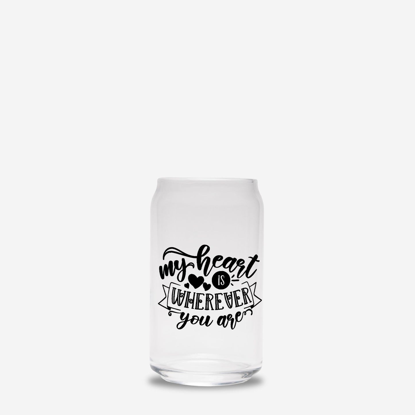 My Heart Is Wherever You Are Romantic Glass Can – Unique Personalized Gift for Couples, Weddings, Anniversaries, and Valentine’s Day